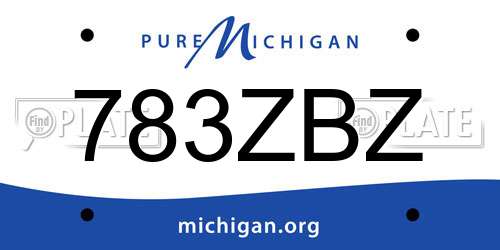 783ZBZ Michigan License Plate