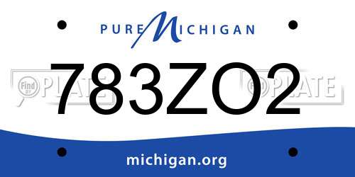 783ZO2 Michigan License Plate
