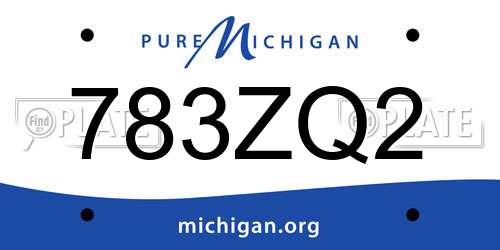 783ZQ2 Michigan License Plate