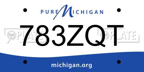 783ZQT Michigan License Plate