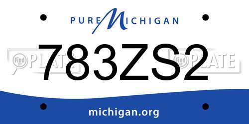 783ZS2 Michigan License Plate