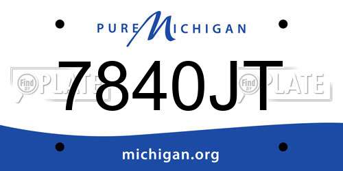 7840JT Michigan License Plate