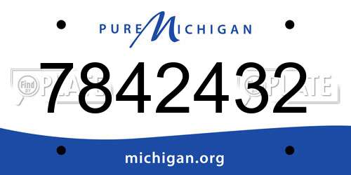 7842432 Michigan License Plate