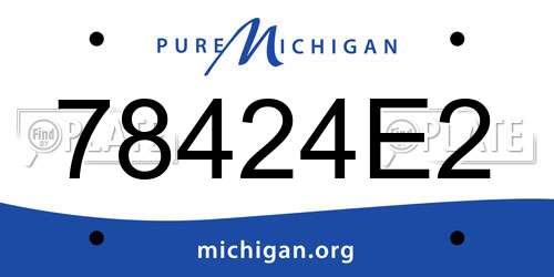 78424E2 Michigan License Plate