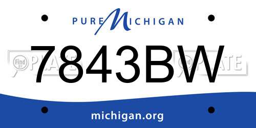 7843BW Michigan License Plate