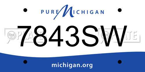 7843SW Michigan License Plate