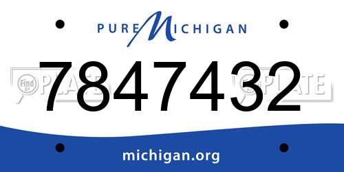 7847432 Michigan License Plate