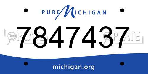 7847437 Michigan License Plate