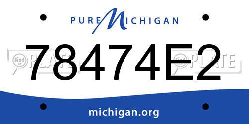 78474E2 Michigan License Plate