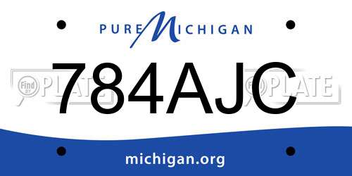 784AJC Michigan License Plate