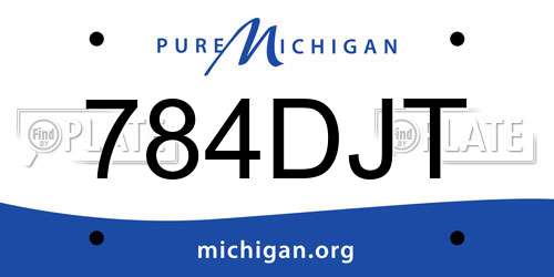 784DJT Michigan License Plate