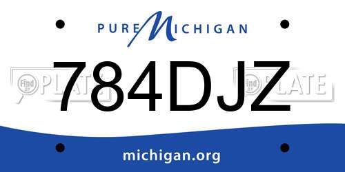 784DJZ Michigan License Plate
