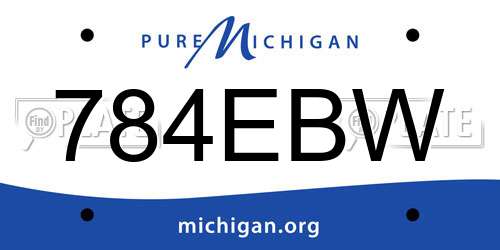 784EBW Michigan License Plate