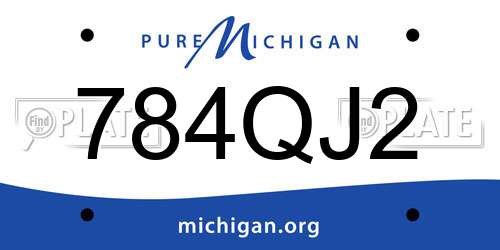 784QJ2 Michigan License Plate