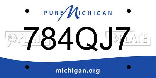 784QJ7 Michigan License Plate