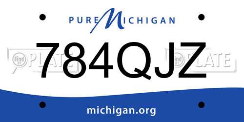 784QJZ Michigan License Plate