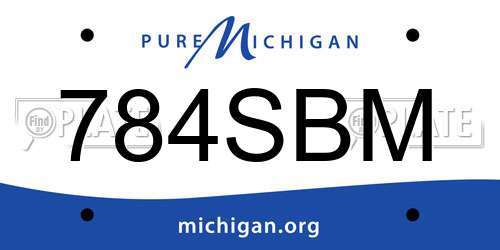 784SBM Michigan License Plate