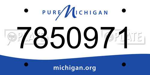 7850971 Michigan License Plate