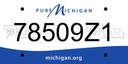 78509Z1 Michigan License Plate