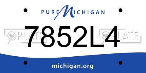 7852L4 Michigan License Plate