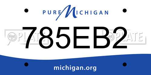 785EB2 Michigan License Plate