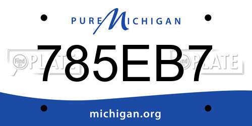 785EB7 Michigan License Plate