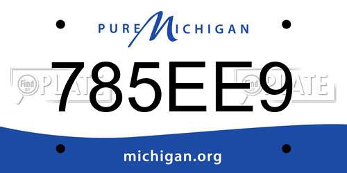 785EE9 Michigan License Plate