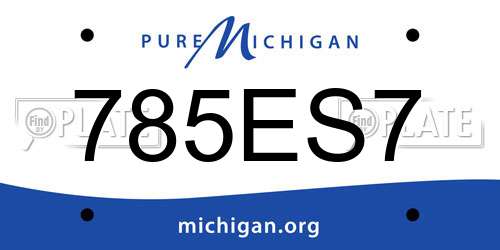 785ES7 Michigan License Plate
