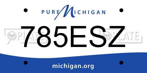 785ESZ Michigan License Plate