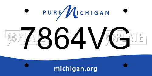 7864VG Michigan License Plate