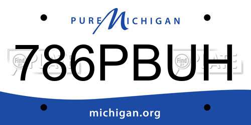 786PBUH Michigan License Plate