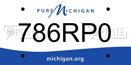 786RP0 Michigan License Plate