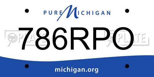 786RPO Michigan License Plate