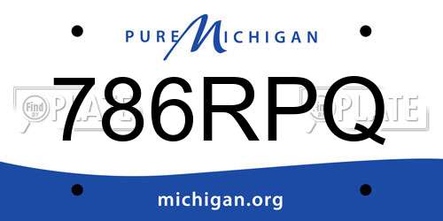 786RPQ Michigan License Plate
