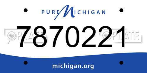 7870221 Michigan License Plate