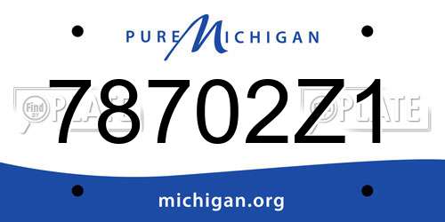 78702Z1 Michigan License Plate