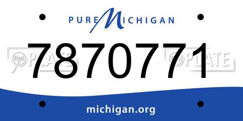 7870771 Michigan License Plate