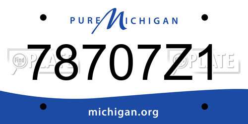 78707Z1 Michigan License Plate