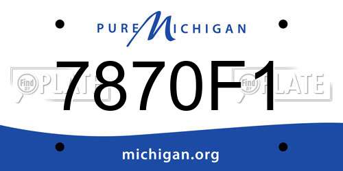 7870F1 Michigan License Plate