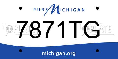 7871TG Michigan License Plate