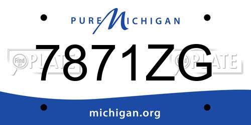 7871ZG Michigan License Plate