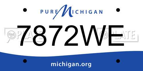 7872WE Michigan License Plate