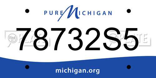 78732S5 Michigan License Plate