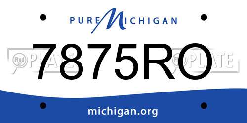 7875RO Michigan License Plate