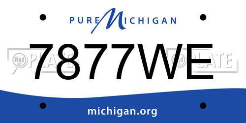 7877WE Michigan License Plate