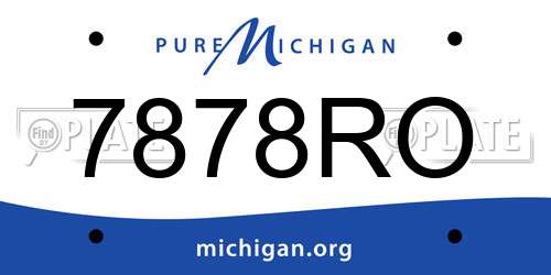 7878RO Michigan License Plate