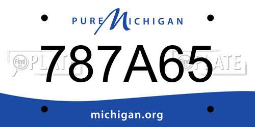 787A65 Michigan License Plate