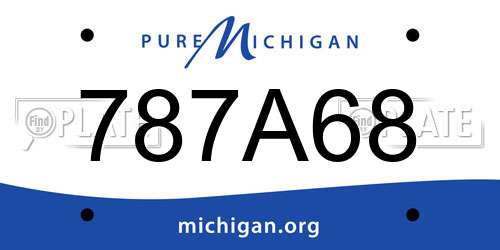 787A68 Michigan License Plate