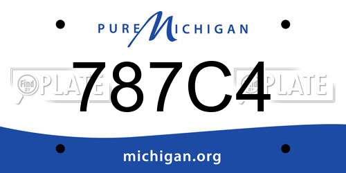 787C4 Michigan License Plate