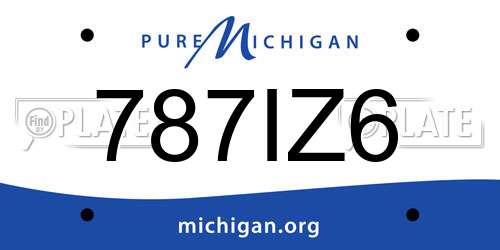 787IZ6 Michigan License Plate